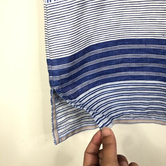 NEW Vineyard Vines Linen Striped Tassel Shift Dress in Dazzling Blue Size 4 - Picture 8 of 8